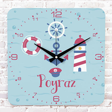 Kişiye Özel Çocuk Odası Hediyesi Ahşap Saat 33cm KA01-1870