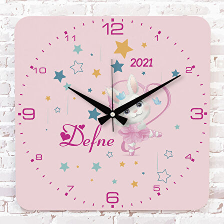 Kişiye Özel Çocuk Odası Hediyesi Ahşap Saat 33cm KA01-1871