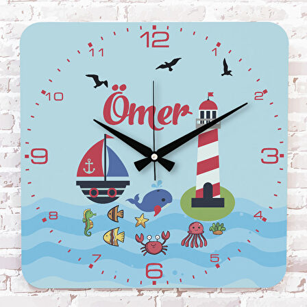 Kişiye Özel Çocuk Odası Hediyesi Ahşap Saat 33cm KA01-1875