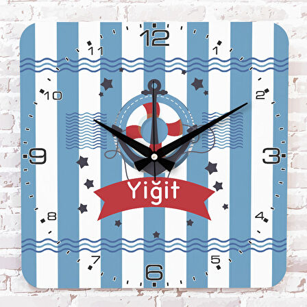 Kişiye Özel Çocuk Odası Hediyesi Ahşap Saat 33cm KA01-1880