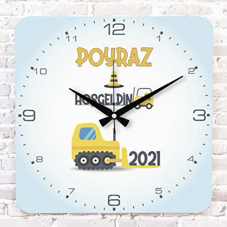 Kişiye Özel Çocuk Odası Hediyesi Ahşap Saat 33cm KA01-1887