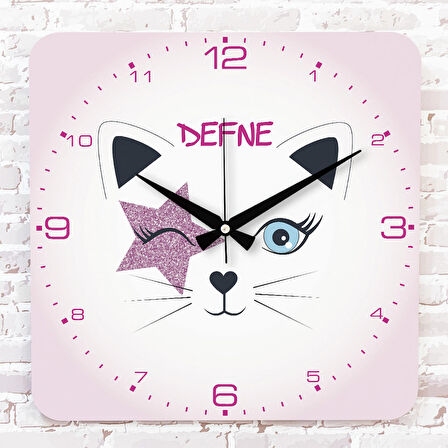 Kişiye Özel Çocuk Odası Hediyesi Ahşap Saat 33cm KA01-1890