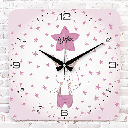 Kişiye Özel Çocuk Odası Hediyesi Ahşap Saat 33cm KA01-1892