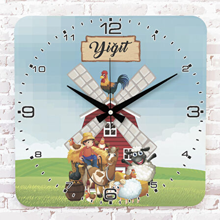 Kişiye Özel Çocuk Odası Hediyesi Ahşap Saat 33cm KA01-1894