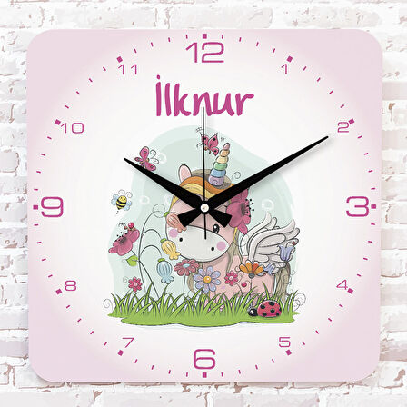 Kişiye Özel Çocuk Odası Hediyesi Ahşap Saat 33cm KA01-1897