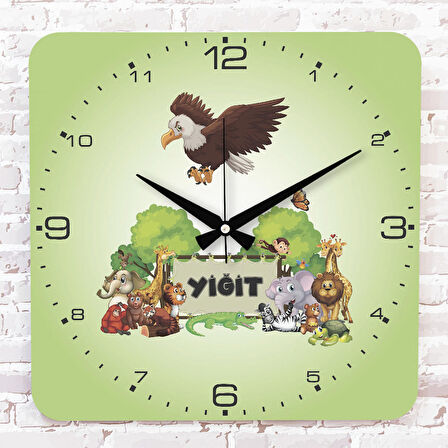 Kişiye Özel Çocuk Odası Hediyesi Ahşap Saat 33cm KA01-1902