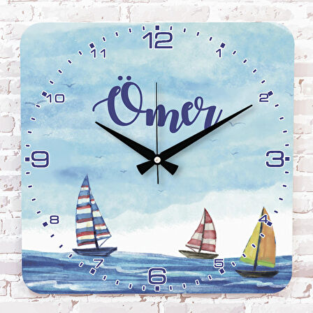 Kişiye Özel Çocuk Odası Hediyesi Ahşap Saat 33cm KA01-1904