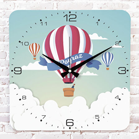 Kişiye Özel Çocuk Odası Hediyesi Ahşap Saat 33cm KA01-1905
