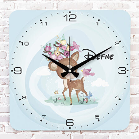 Kişiye Özel Çocuk Odası Hediyesi Ahşap Saat 33cm KA01-1907