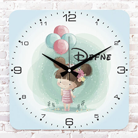 Kişiye Özel Çocuk Odası Hediyesi Ahşap Saat 33cm KA01-1913