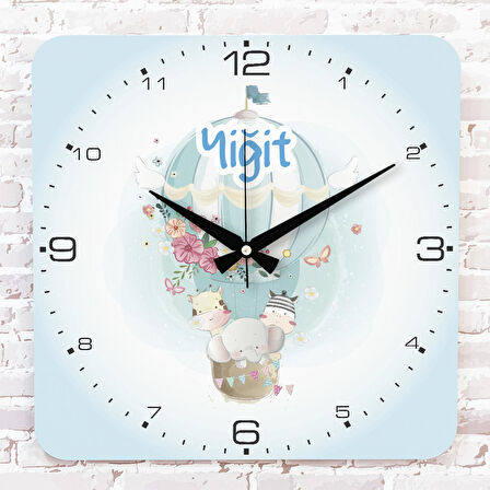 Kişiye Özel Çocuk Odası Hediyesi Ahşap Saat 33cm KA01-1915