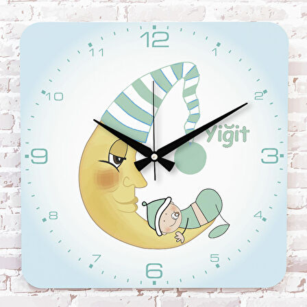 Kişiye Özel Çocuk Odası Hediyesi Ahşap Saat 33cm KA01-1918