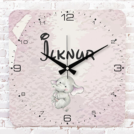 Kişiye Özel Çocuk Odası Hediyesi Ahşap Saat 33cm KA01-1920