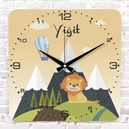 Kişiye Özel Çocuk Odası Hediyesi Ahşap Saat 33cm KA01-1925