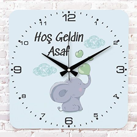 Kişiye Özel Çocuk Odası Hediyesi Ahşap Saat 33cm KA01-1926