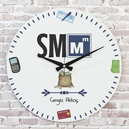 Mali Müşavire Hediye Ahşap Saat 33cm  KA02-1013