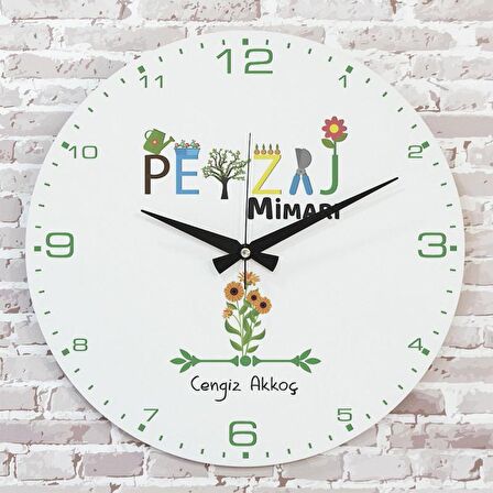 Peyzaj Mimarına Hediye Ahşap Saat 33cm  KA02-1069