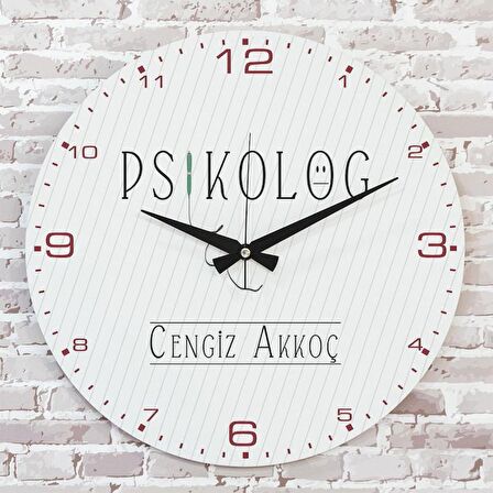 Psikoloğa Hediye Ahşap Saat 33cm  KA02-1076