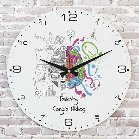 Psikoloğa Hediye Ahşap Saat 33cm  KA02-1079