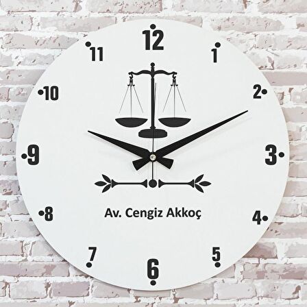 Avukata Hediye Ahşap Saat 33cm  KA02-1094