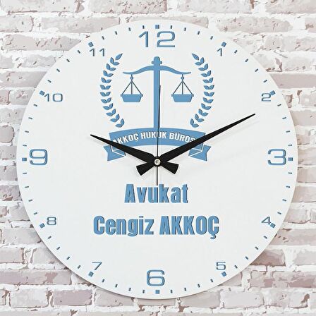Avukata Hediye Ahşap Saat 33cm  KA02-1097