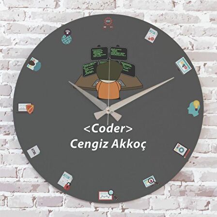 Codera Hediye Ahşap Saat 33cm  KA02-1109