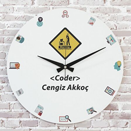 Codera Hediye Ahşap Saat 33cm  KA02-1111