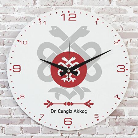 Doktora Hediye Ahşap Saat 33cm  KA02-1122