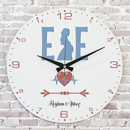 Ebeye Hediye Ahşap Saat 33cm  KA02-1127
