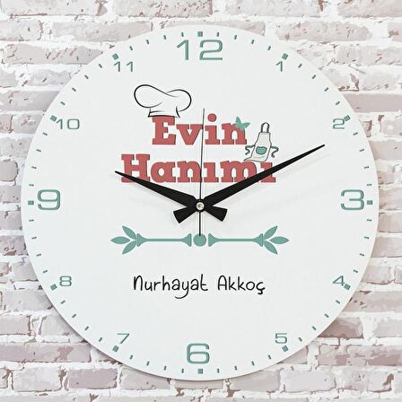 Ev Hanımına Hediye Ahşap Saat 33cm  KA02-1137