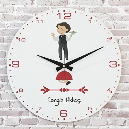 Garsona Hediye Ahşap Saat 33cm  KA02-1142
