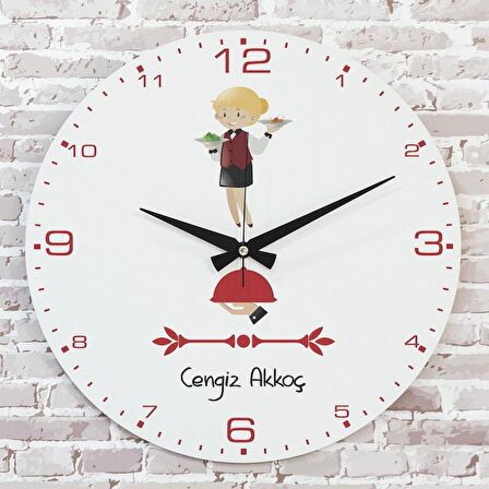 Garsona Hediye Ahşap Saat 33cm  KA02-1143