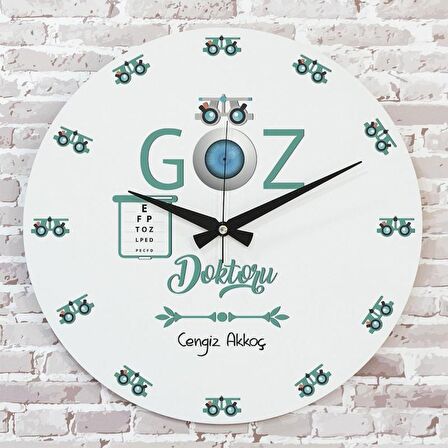 Göz Doktoruna Hediye Ahşap Saat 33cm  KA02-1151