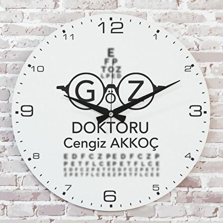 Göz Doktoruna Hediye Ahşap Saat 33cm  KA02-1152