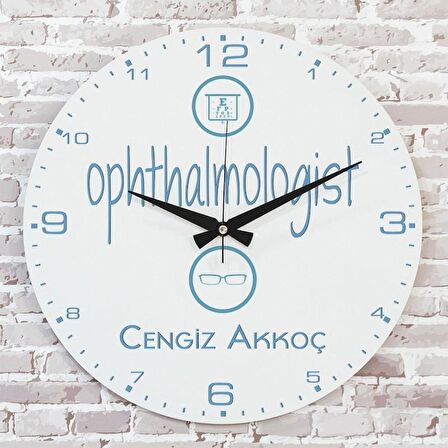 Göz Doktoruna Hediye Ahşap Saat 33cm  KA02-1153