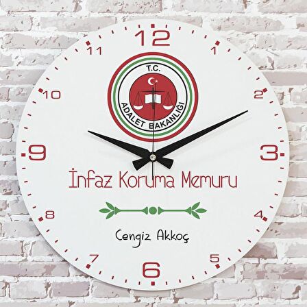 İnfaz Koruma Memuruna Hediye Ahşap Saat 33cm  KA02-1166