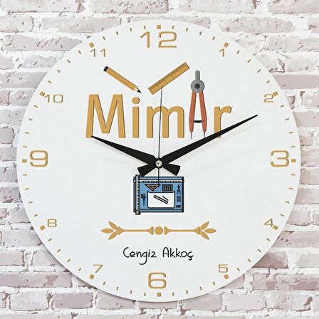 Mimara Hediye Ahşap Saat 33cm  KA02-1234