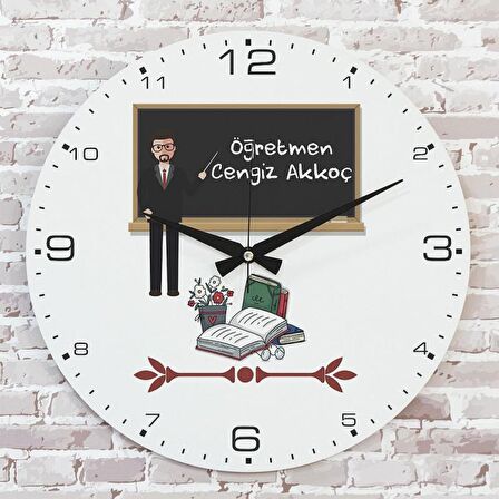 Öğretmene Hediye Ahşap Saat 33cm  KA02-1244