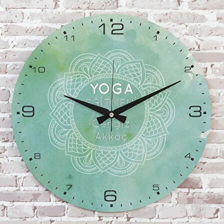Yoga Eğitmenine Hediye Ahşap Saat 33cm  KA02-1262