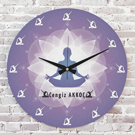 Yoga Eğitmenine Hediye Ahşap Saat 33cm  KA02-1263