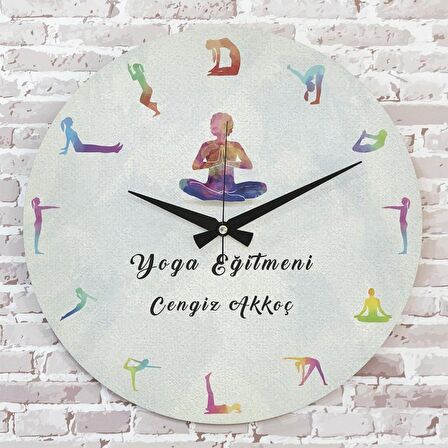 Yoga Eğitmenine Hediye Ahşap Saat 33cm  KA02-1264