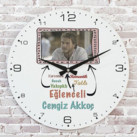 Babalar Günü Hediyesi Ahşap Saat 33cm  KA02-1295