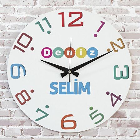 Sevgililer Günü Hediyesi Ahşap Saat 33cm  KA02-1326