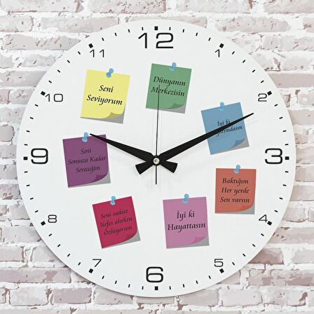 Sevgililer Günü Hediyesi Ahşap Saat 33cm  KA02-1346