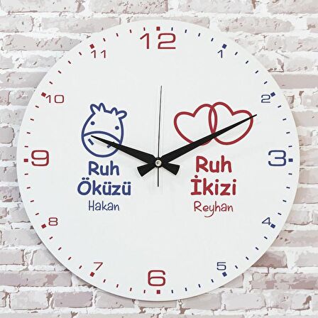Sevgililer Günü Hediyesi Ahşap Saat 33cm  KA02-1348