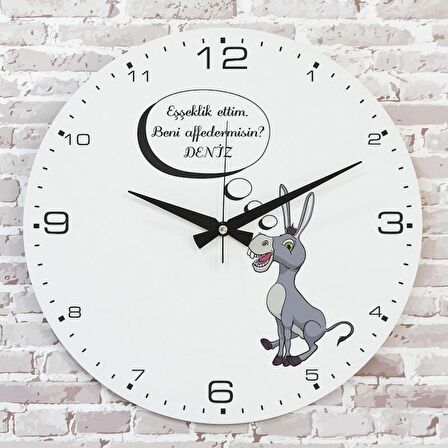 Sevgililer Günü Hediyesi Ahşap Saat 33cm  KA02-1350