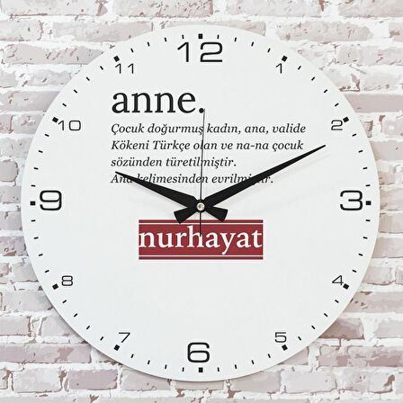 Anneye Hediye Ahşap Saat 33cm  KA02-1360