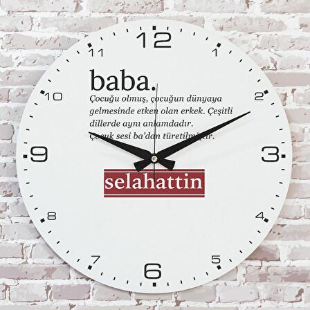 Babaya Hediye Ahşap Saat 33cm  KA02-1361