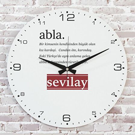 Ablaya Hediye Ahşap Saat 33cm  KA02-1363