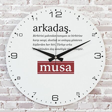 Arkadaşa Hediye Ahşap Saat 33cm  KA02-1364